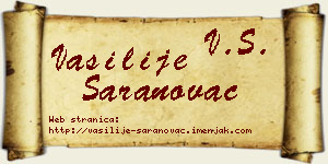 Vasilije Saranovac vizit kartica